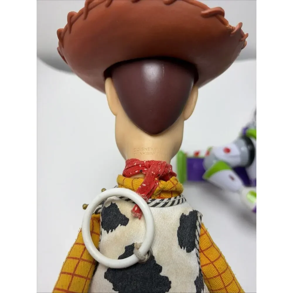 Thinkway Toys Talking Buzz & 1995 Woody Disney Toy Story Pull String Original